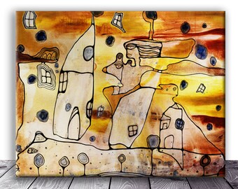 Large Abstract OSHUN Canvas ART Print ORISHA Art Print Painting Goddess Art Print Wall Hanging Art Original Watercolor Art Canvas Prints art