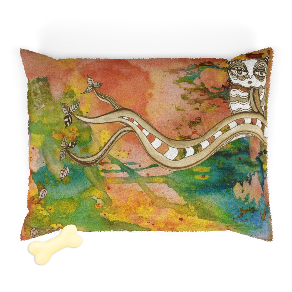 Bohemian Style Pet Dog Cat Bed Washable Fleece Furniture For Large Or Small Dogs Cats Owls Boho Artist Floor Decor Cushions Art Gift Ideas
