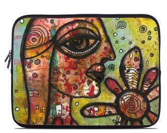 Floral rojo cara naturaleza abstracta funda de la computadora funda manga arte portátil bolso artista manga de nuevo a la escuela regalo computadora bolsa caso