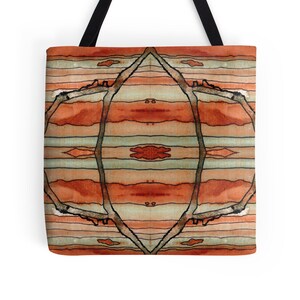 Pode incluir: Padr&atilde;o geom&eacute;trico abstrato com um design sim&eacute;trico. O padr&atilde;o apresenta uma s&eacute;rie de linhas e formas sobrepostas em tons de laranja, marrom e verde.