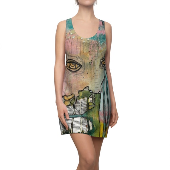 Maximalist Fashion Racerback Dress Colorful Unique Trendy Art Print Womens Dresses  Clothing Hippie Goth Dark Bizarre Weird Style Accessories - Etsy