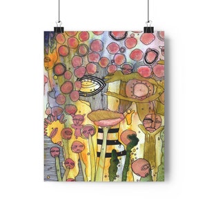 Trippy Giclée Art Print Intuitive Mixed Media Artist Thick Matte Prints Unique Painting Style Abstract Artwork Wall Hanging Psychedelic Art image 8