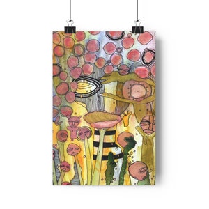 Trippy Giclée Art Print Intuitive Mixed Media Artist Thick Matte Prints Unique Painting Style Abstract Artwork Wall Hanging Psychedelic Art image 7