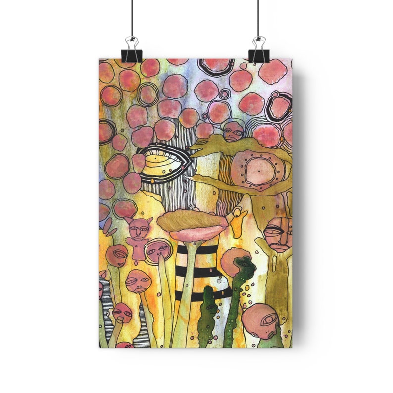 Trippy Giclée Art Print Intuitive Mixed Media Artist Thick Matte Prints Unique Painting Style Abstract Artwork Wall Hanging Psychedelic Art image 7