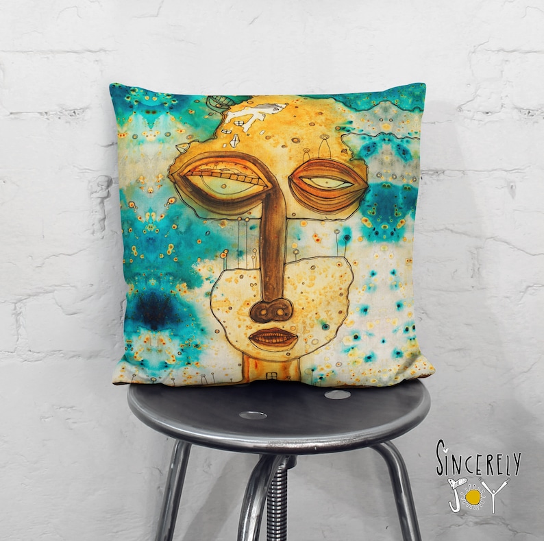 Colorful Artist Throw Pillows Unique Contemporary Art Home Etsy