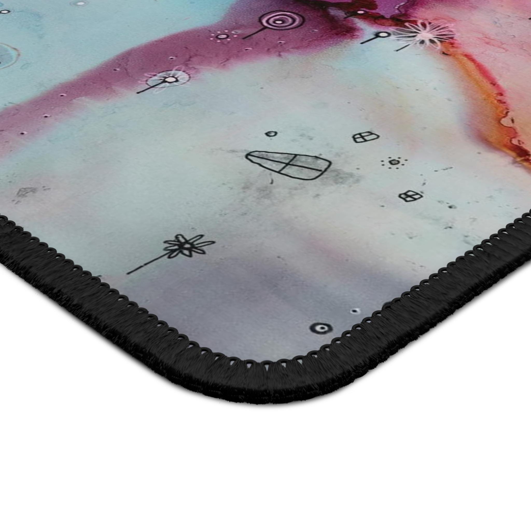 Tappetino Per Mouse Carino Per Ragazze Con Motivo Nordico Rosa - 240x200x3 Mm, Antiscivolo, Per Ufficio E Computer Portatile