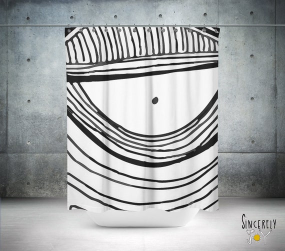 Unique Black White Eye Art Shower Curtain Abstract Eye Funky Etsy