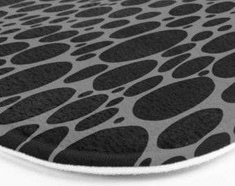 Black grey bubbles modern art bath mat micro fiber abstract rug unique decor mod bathroom accessories bath rug abstract mats funky art rugs