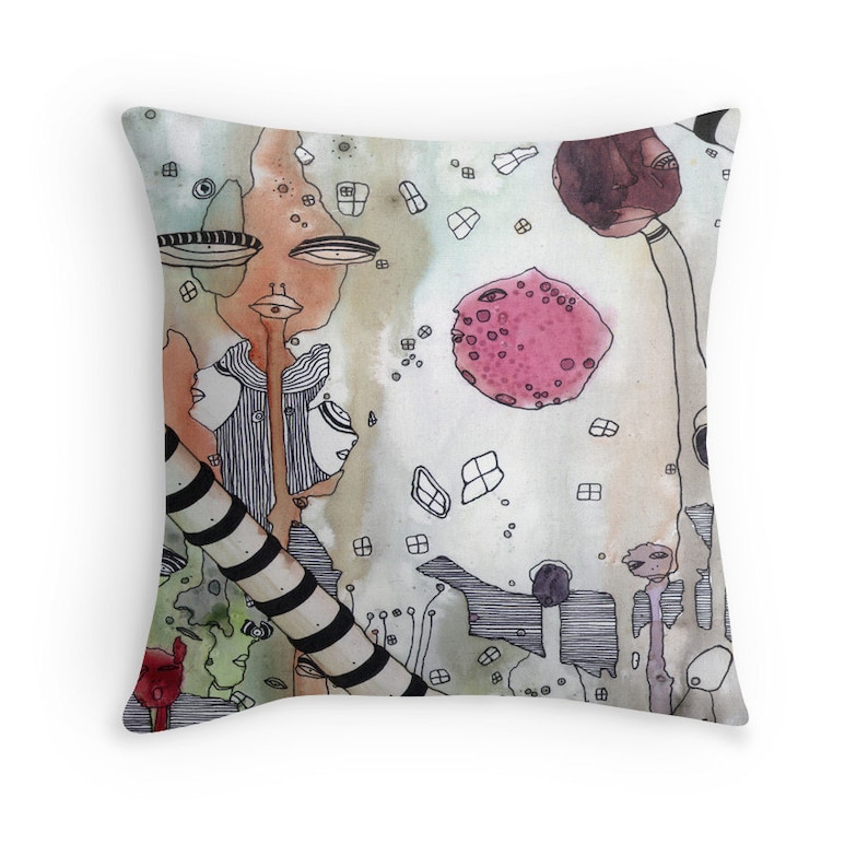 Original Artist Watercolor Painting Throw Pillows Art Pillow Etsy