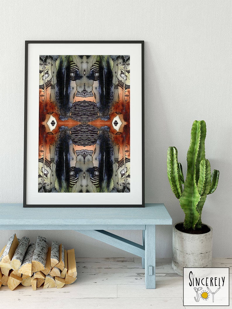 Psychedelic Watercolor Abstract Art Print Download Printable Art Original Psychedelic Art Abstract Art Prints Unique Downloadable Artwork image 2