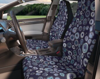 Blueberry Car Seat Covers Colorful Funny Fruit Hippie Vibes Original Watercolor Blueberries Art for Car SUV Vehicle Cover Unique Accessories