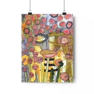 Trippy Giclée Art Print Intuitive Mixed Media Artist Thick Matte Prints Unique Painting Style Abstract Artwork Wall Hanging Psychedelic Art image 9
