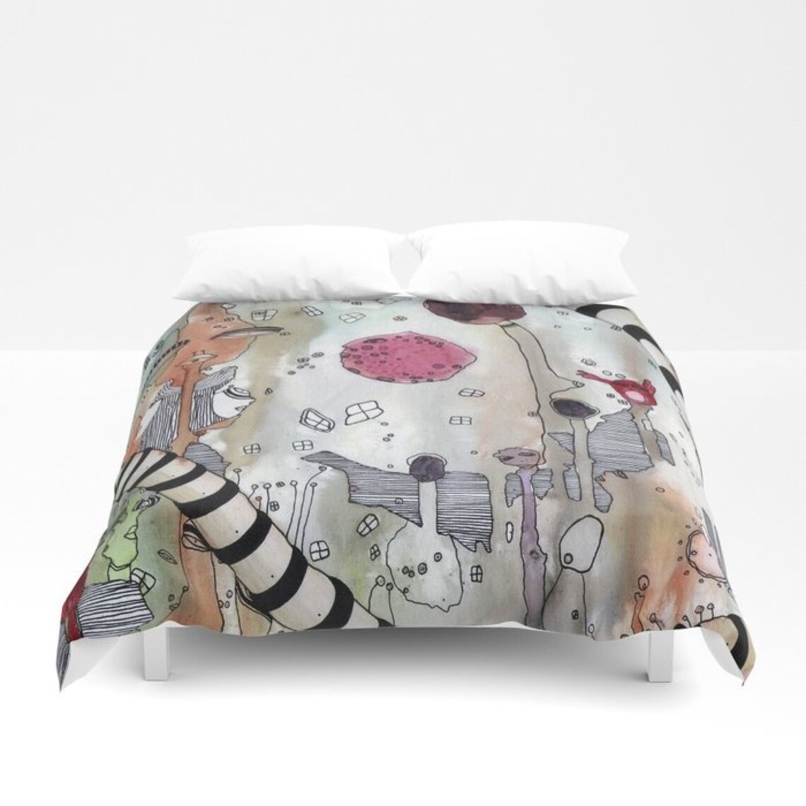Duvet Covers Unique Artwork Bedroom Set Fun Abstract Art Duvet Etsy