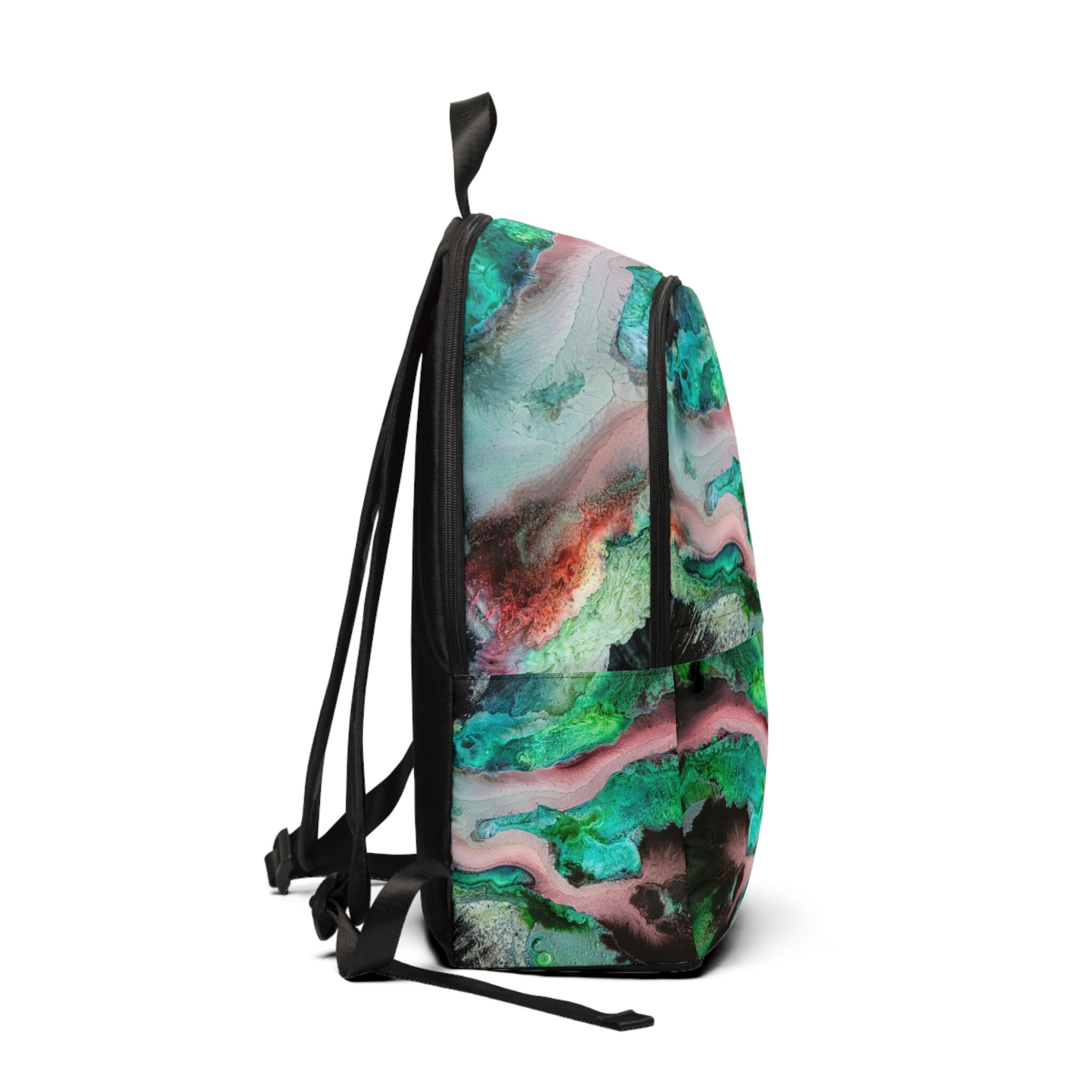 Abstract Basketball Backpack Colorful Abstract Art Backpack Laptop Bookbag With Original Organic ...