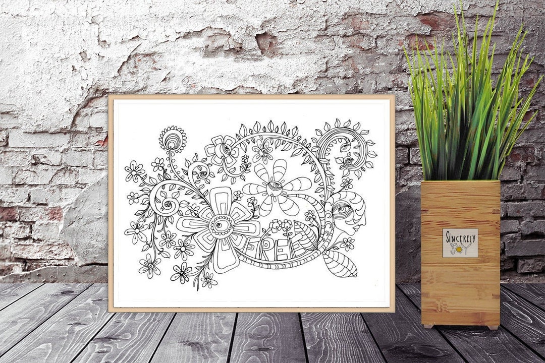Coloring Book Page Abstract Artist Ink Illustration Prints - Etsy