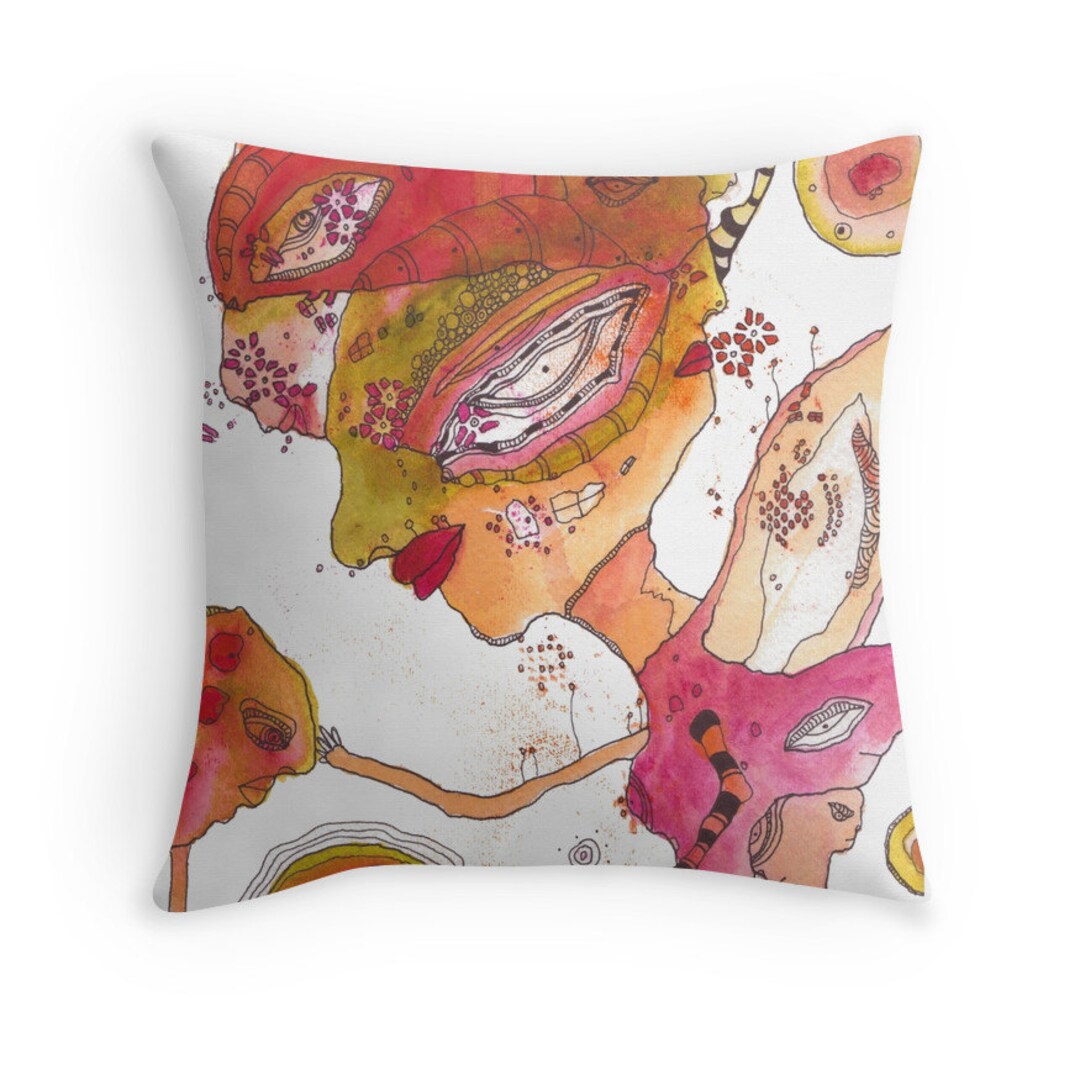 Artist Throw Pillow Wings Art Pillow Watercolor Pillow Mixed Etsy
