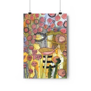 Trippy Giclée Art Print Intuitive Mixed Media Artist Thick Matte Prints Unique Painting Style Abstract Artwork Wall Hanging Psychedelic Art image 10