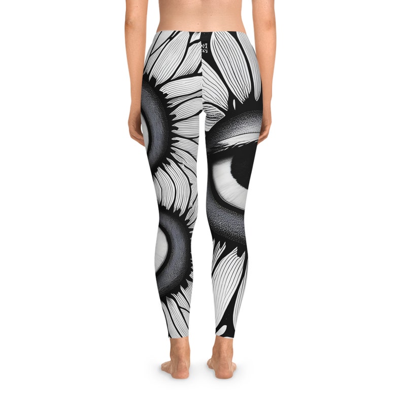Funny Eyes Leggings Stretchy Yoga Pants Gym Gear Unique Sports Crazy Fashion Black White Workout Training Dance Fun Casual Comfy XS - 2XL image 2