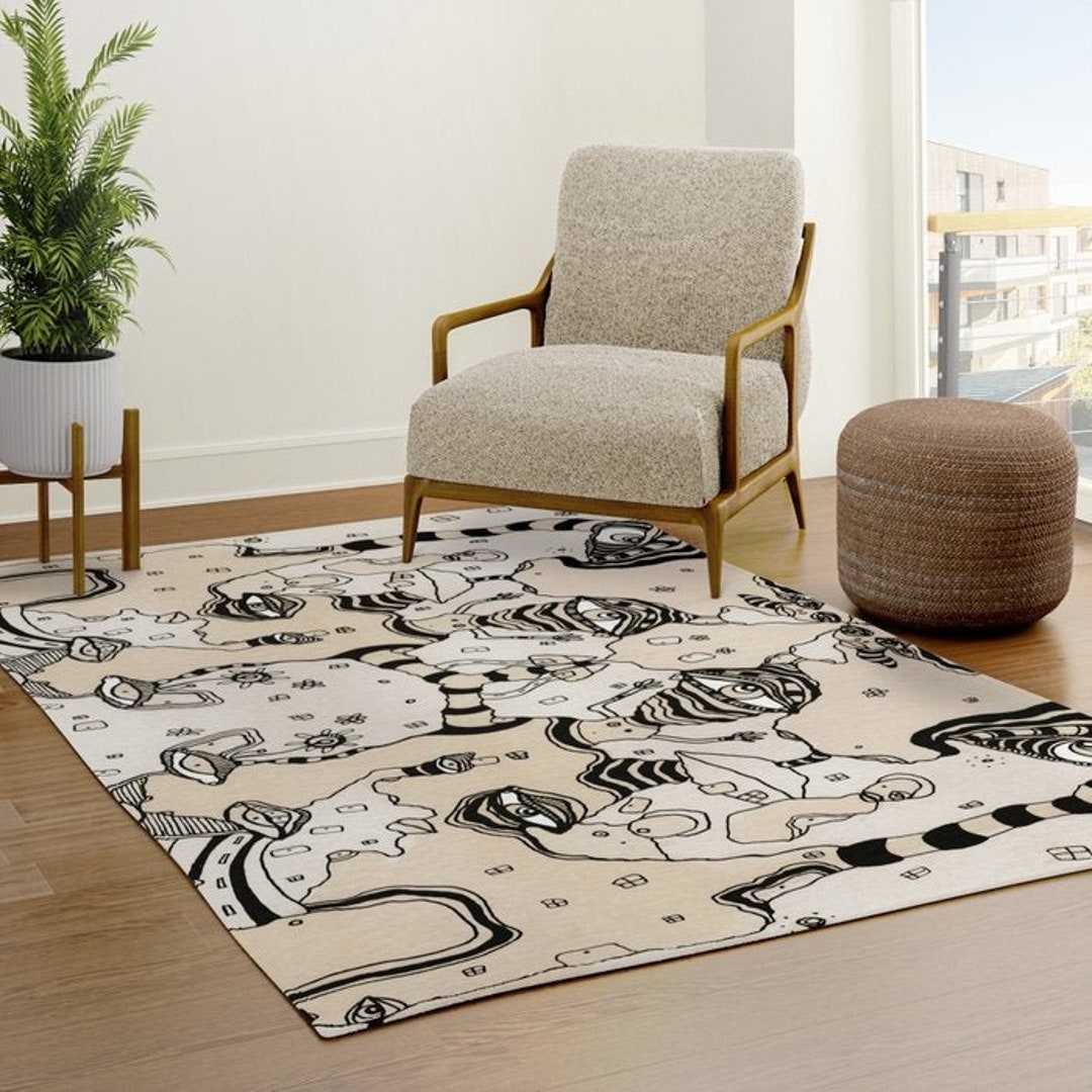 Psychedelic Artist Designed Area Rug Carpets Abstract Throw Rugs