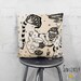 Unique Artist Throw Pillow Cover Psychedelic Art Pillows Unique Decorative Black Beige Pillow Art Outsider Artist Pillows Folk Art Pillows 