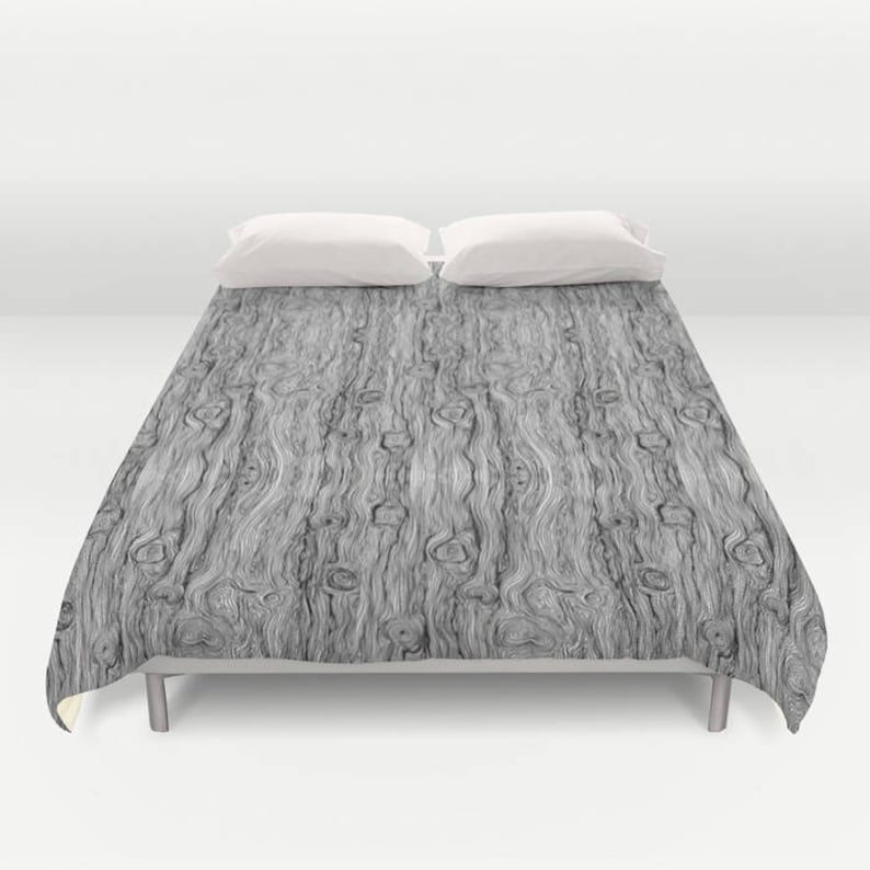 Abstract Black White Wood Grain Shabby Chic Duvet Cover