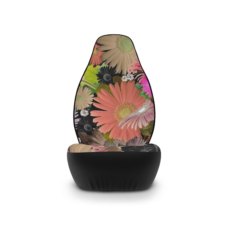 Hippie Vibe Car Seat Covers Bright Colorful Fun Boho Happy Sun Flower Floral SUV Vehicle Seat Covers Hippy Car Accessories New Car Gifts Mom image 3