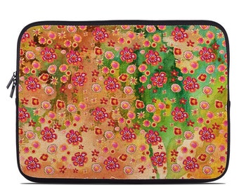 Fundas de arte de la computadora 'Garden Party' bolsa de computadora floral portátil artista manga tableta boho estilo arte colorido casos