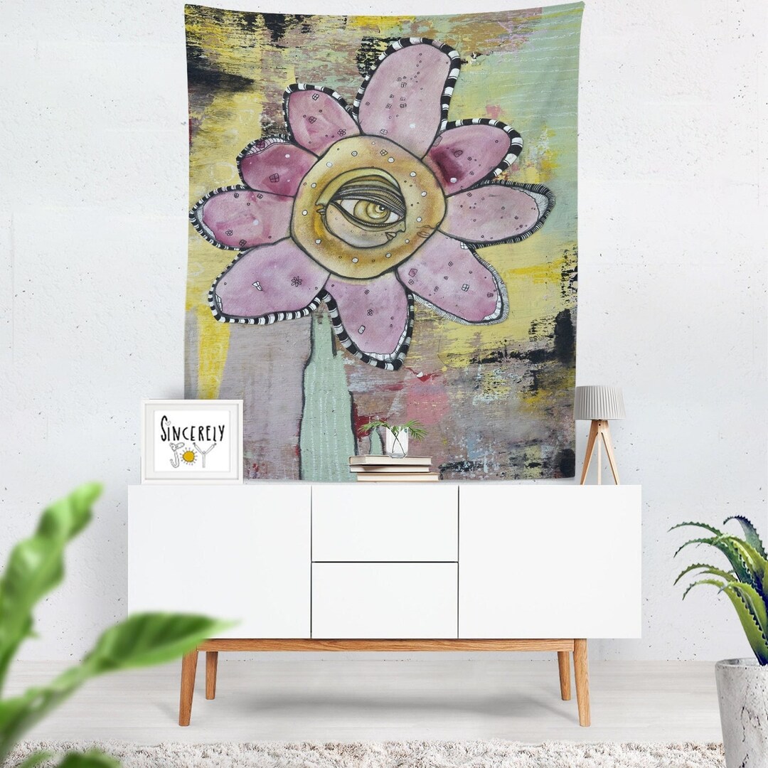 Wall Decor Flower Face Colorful Artwork for Unique Bedroom Nursery ...