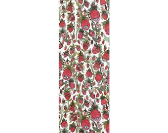 Strawberries Yoga Mat Foam Colorful Original Artwork Strawberry Faces Funny Yogi Mats Custom Yoga Mats Fun Unique Designer Art Gift Ideas