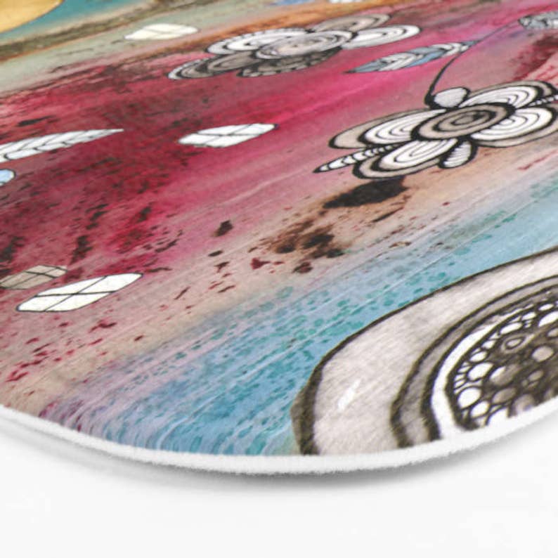 Colorful Bohemian Owl Bath Mat for Kitchen Bathroom Etsy