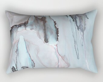 Colorful Lumbar Purple Pillow Organic Abstract Artwork Covers Rectangle Art Bed Pillows Designs Original Unique Artist Home Decor Designs