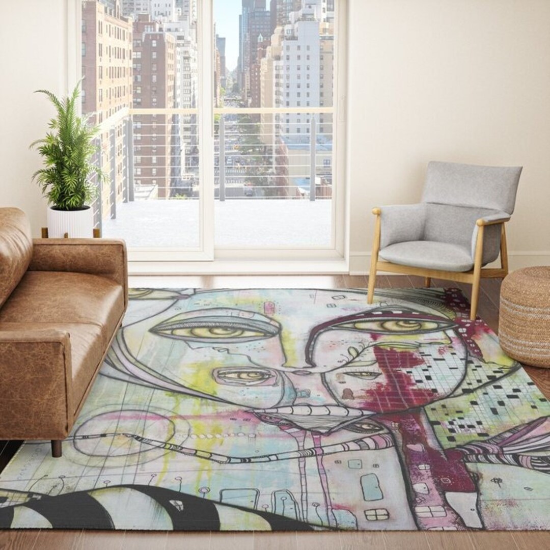 Fun Patterned Area Rugs Area Rug Abstract Unusual Colorful Carpet Rugs Artwork on Throw Rugs ...