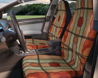 Car Seat Covers Original Artwork on Car SUV Vehicle Seat Covers Unique Trendy Designer Art Hippy Boho Eclectic Accessories New Car Gift idea