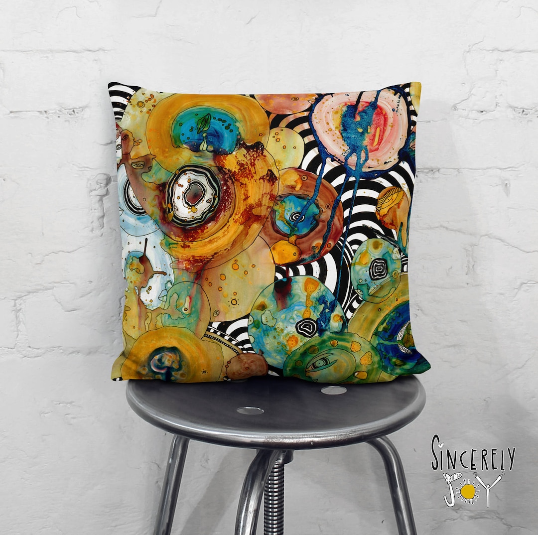 Abstract Neutral Throw Pillow Home Decor Bold Home Accessories Mixed