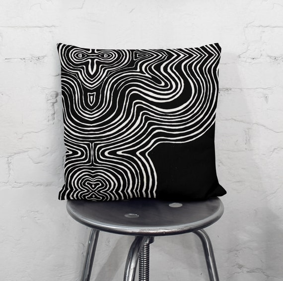 LIT DESIGNS Modern Tribal Black White Pillow Cover Decor Art Throw Pillows Art Original Artwork Unique Teen Dorm Room Art Decor by KALEB Etsy UK