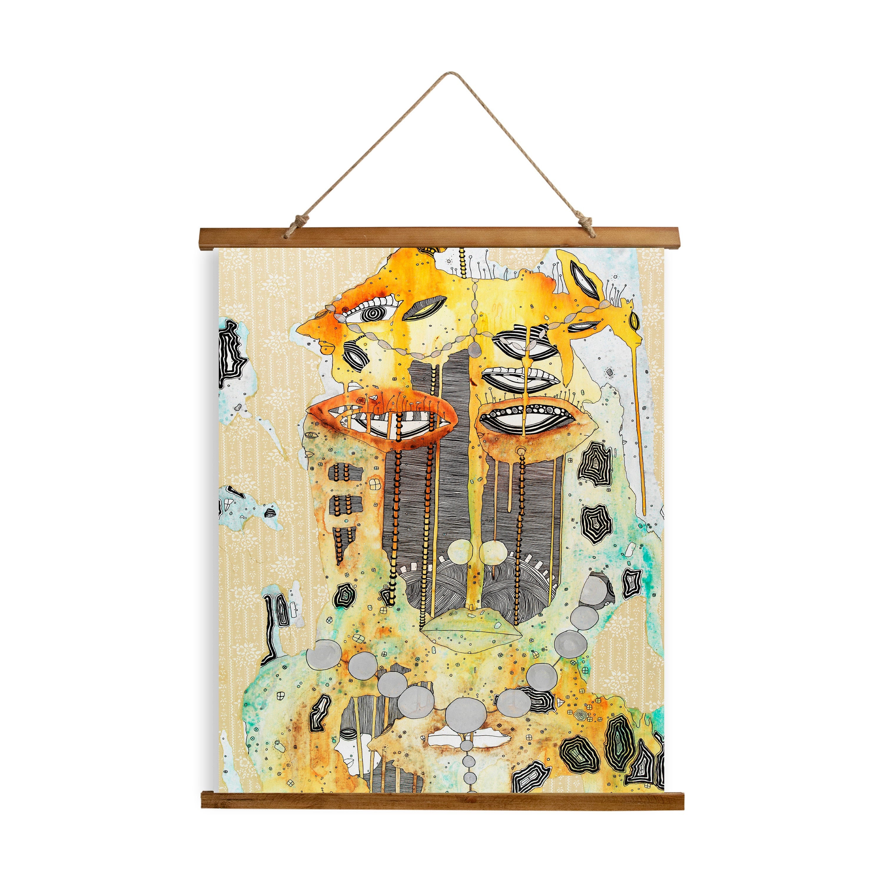 Colorful Original Abstract Tapestry Obatala Orisha Art  display picture 2