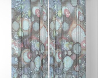 Blue Galaxy Art on Blackout Sheer Window Curtain Panel - Etsy