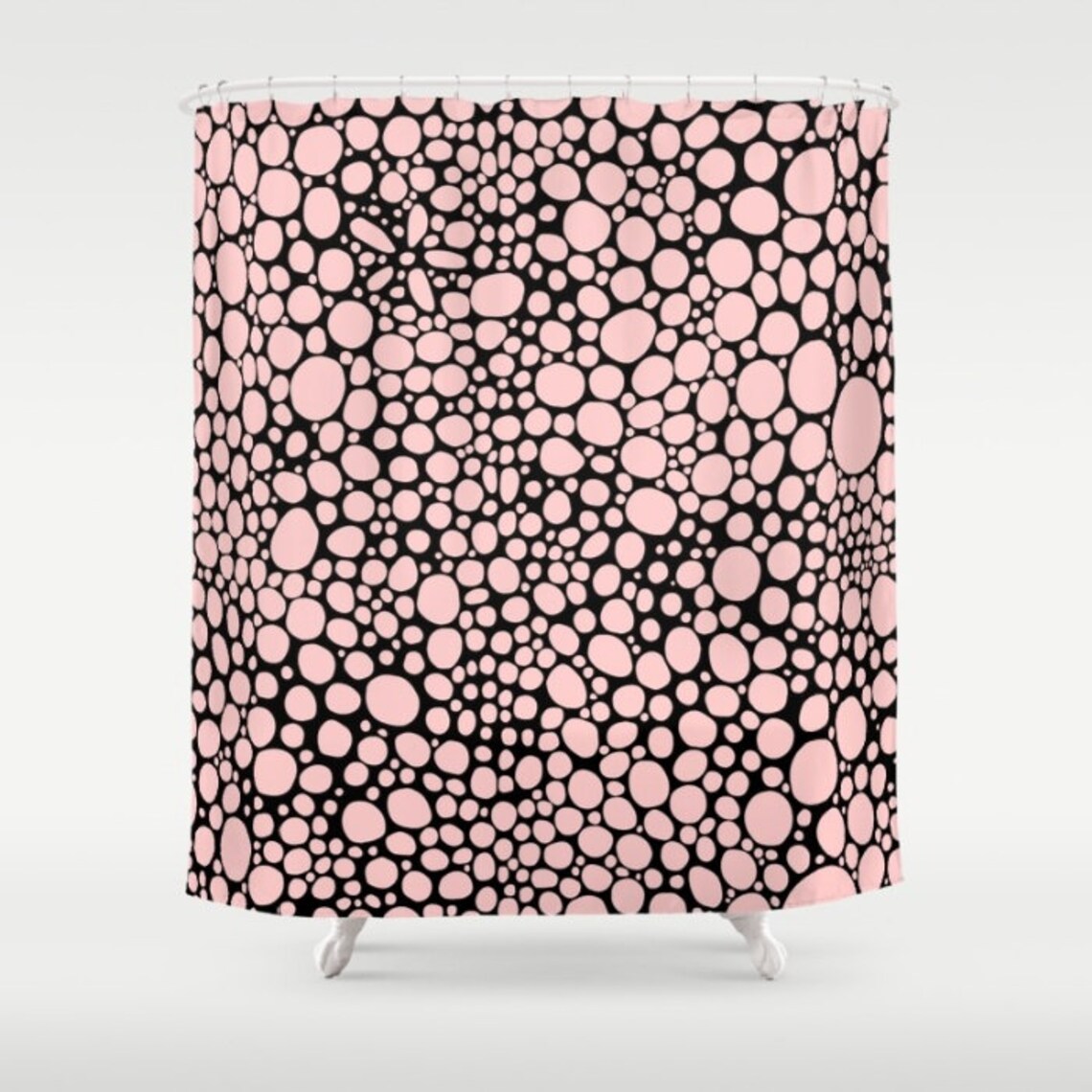 Black Pink Shower Curtain Funky Shower Curtain Modern Shower Etsy