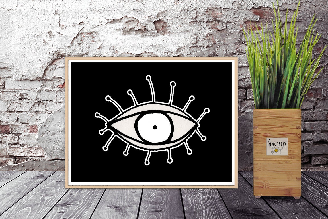 4 Art EYE PRINT Downloads Large Abstract EYES Ink Illustration Art