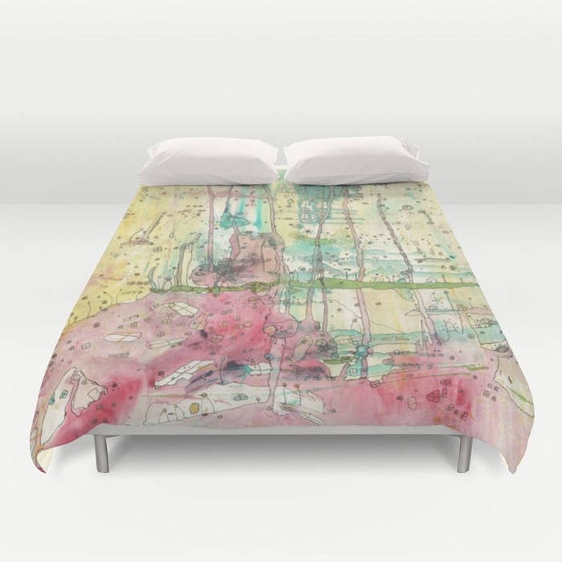 Abstract Mixed Media Painting Duvet Cover Funky Duvet Cover Etsy
