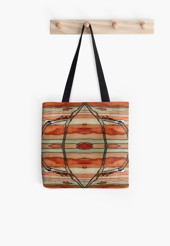 Abstract Tote Beach Bag Boho Bag Bohemian Tote Bag Computer Bag Original Art Tote Watercolor Tote Art Tote Bag Canvas Bag Colorful Tote Bag
