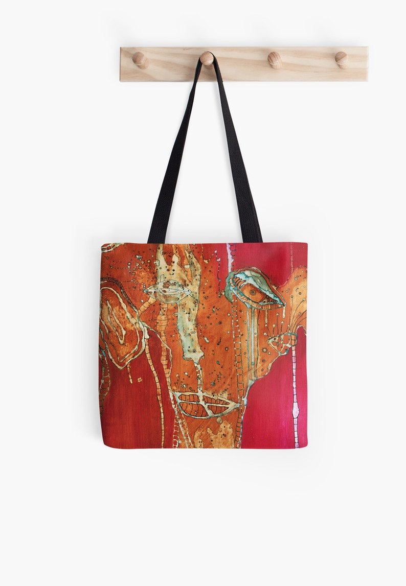 Colorful Tote Bag Beach Bags Original art Surreal artist C.Cambrea Canvas Grocery Tote Reusable Gym Bag Accessories Bohemian Decor Design bild 2
