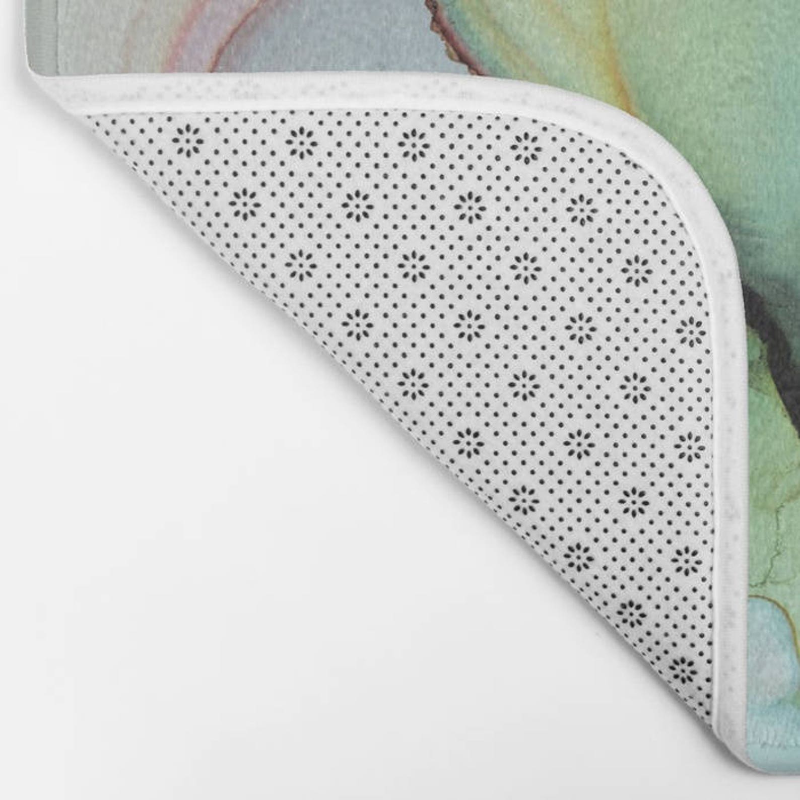 Green Abstract Bath Mat Shabby Chic Bathroom Rug Kitchen Rug Etsy