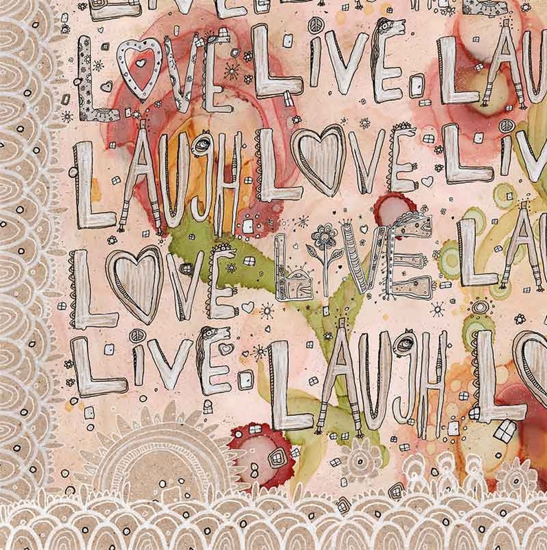 Laugh Love Live Blanket Inspirational Abstract Art Blanket Etsy UK