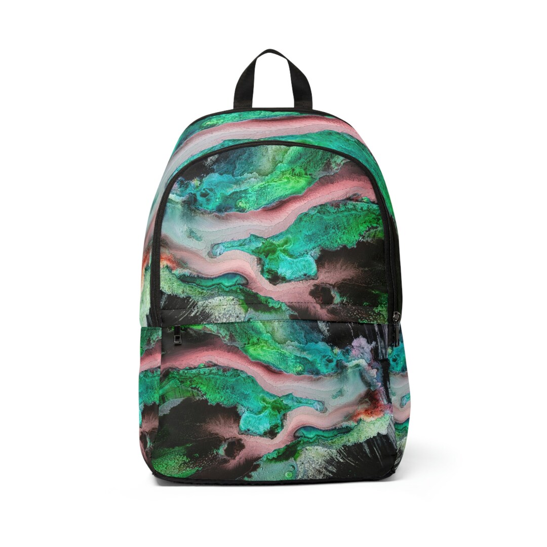 Colorful Abstract Art Backpack Laptop Bookbag With Original Organic ...