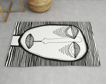Human made FACE RUG LARGE - BLACK カーペット Human made FACE RUG LARGE - BLACK カーペット