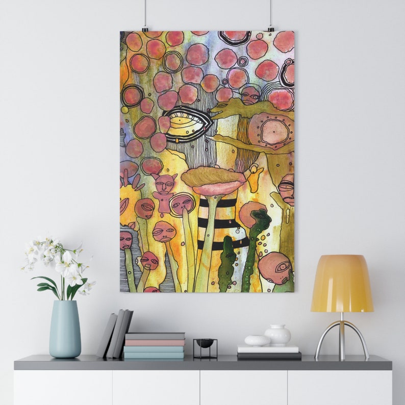 Trippy Giclée Art Print Intuitive Mixed Media Artist Thick Matte Prints Unique Painting Style Abstract Artwork Wall Hanging Psychedelic Art image 2