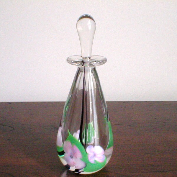 Art Glass Perfume Bottle Signed Etsy