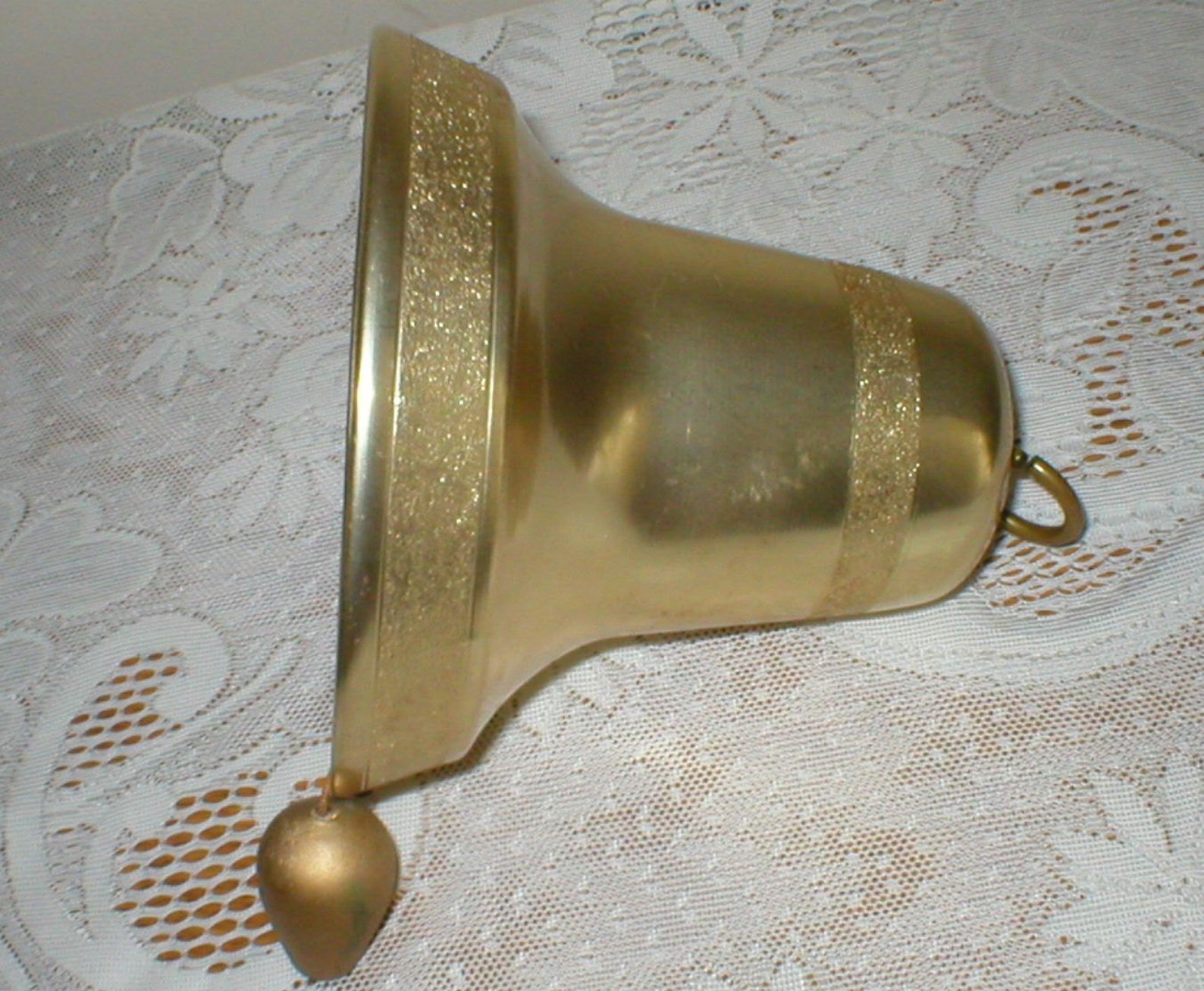 Musical Christmas Bell Gold Aluminum Pull String 1950s Plays Etsy
