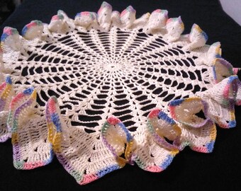 Doily 3D Hand Crocheted Shabby Cottage Vintage